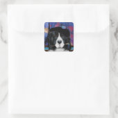 Neufundland-Hund Quadratischer Aufkleber (Tasche)