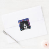 Neufundland-Hund Quadratischer Aufkleber (Umschlag)