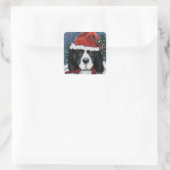 Neufundland-Hund Quadratischer Aufkleber (Tasche)