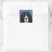 Neufundland-Hund Quadratischer Aufkleber (Tasche)