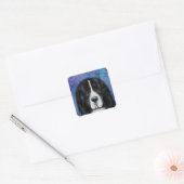 Neufundland-Hund Quadratischer Aufkleber (Umschlag)