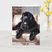 Neufundland Hund - Relax & Slobber - Vatertag Karte (Gelbe Blume)