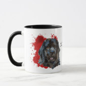 Neufundland Hund roter Abstrakter Hintergrund Tasse (Links)