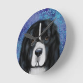Neufundland-Hund Runde Wanduhr (Winkel)