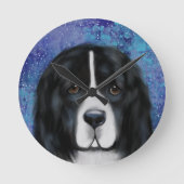 Neufundland-Hund Runde Wanduhr (Vorderseite)