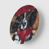 Neufundland-Hund Runde Wanduhr (Winkel)