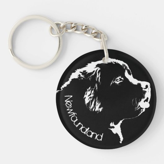 Neufundland Hund Schlüsselanhänger Custom Pup Dog (Vorderseite)