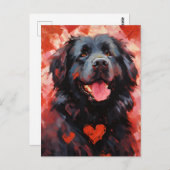 Neufundland-Hund-Valentinstag Postkarte (Vorne/Hinten)
