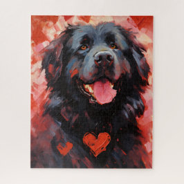 Neufundland-Hund-Valentinstag Puzzle