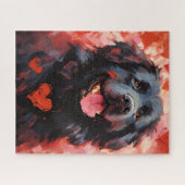 Neufundland-Hund-Valentinstag Puzzle (Horizontal)