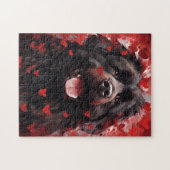 Neufundland-Hund-Valentinstag Puzzle (Horizontal)