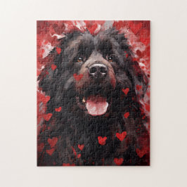 Neufundland-Hund-Valentinstag Puzzle