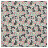 Neufundland Hund Vintage Blumenzwerge Stoff (Muster)