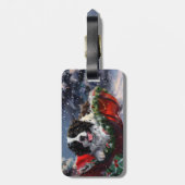 Neufundland Hund Weihnachtsfest Gepäckanhänger (Rückseite vertikal)