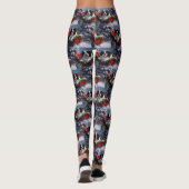Neufundland Hund Weihnachtsfest Leggings (Rückseite)