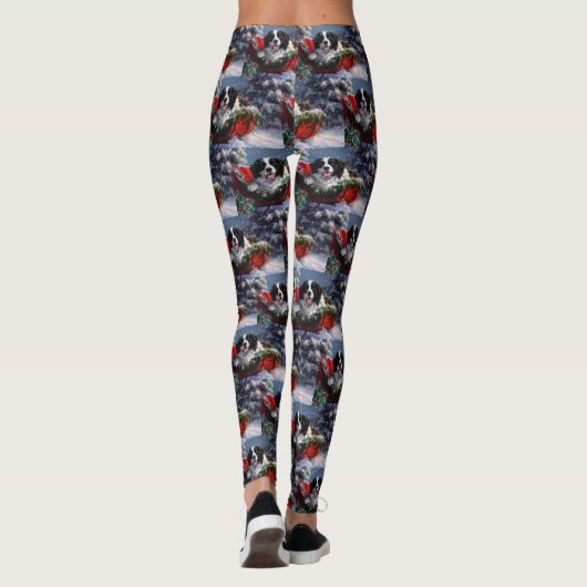 Neufundland Hund Weihnachtsfest Leggings (Rückseite)