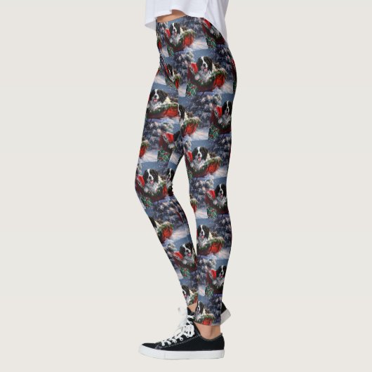 Neufundland Hund Weihnachtsfest Leggings (Links)