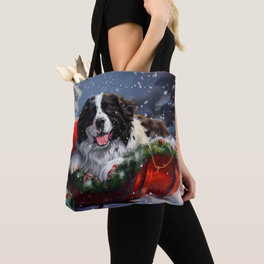 Neufundland Hund Weihnachtsfest Tasche (Von Nahem)