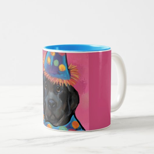 Neufundland-Hund Zweifarbige Tasse (VorderseiteRechts)