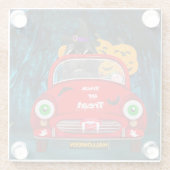 Neufundland Hunde Autofahren Auto Beängstigend Hal Glasuntersetzer (Rückseite)