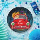 Neufundland Hunde Autofahren Auto Beängstigend Hal Pappteller (Party)