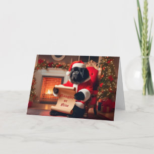 Neufundland Hunde Karo Liste Santa Card Feiertagskarte