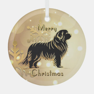 Neufundland Hunde Ornament Aus Glas