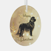 Neufundland Hunde Ornament Aus Glas (Vorderseite Rechts)