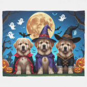 Neufundland Hunde Pumpkin Halloween Funny Fleecedecke (Vorderseite (Horizontal))