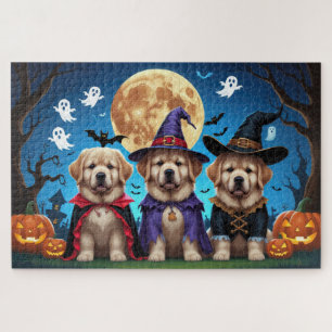 Neufundland Hunde Pumpkin Halloween Funny Puzzle