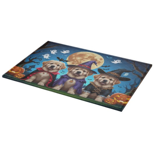 Neufundland Hunde Pumpkin Halloween Funny Schneidebrett (Ecke)