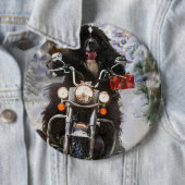 Neufundland Hunde reiten Motorrad Weihnachten Button (Beispiel)