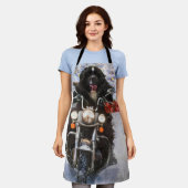 Neufundland Hunde reiten Motorrad Weihnachten Schürze (Getragen)