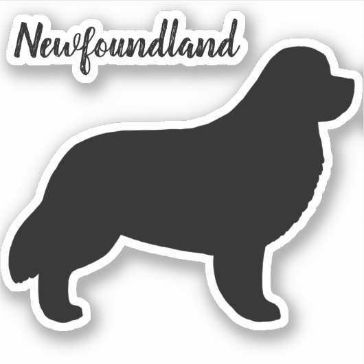 Neufundland Hunde Silhouette Neuf Vinyl Sticker (Vorderseite)