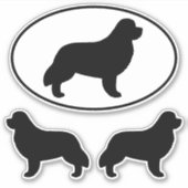 Neufundland Hunde Silhouetten Neuf Vinyl Stickers Aufkleber (Vorderseite)