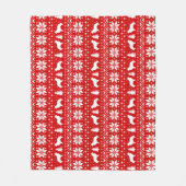 Neufundland Hunde Silhouetten Weihnachtsmuster Fleecedecke (Vorderseite)