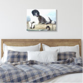 Neufundland Hunde Vintage Malerei Leinwanddruck (Insitu (Schlafzimmer))