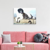 Neufundland Hunde Vintage Malerei Leinwanddruck (Insitu (Wohnzimmer))