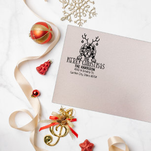 Neufundland Hunde Weihnachtszeit-Rücksendeadresse Gummistempel