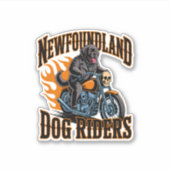 Neufundland-Hundefahrer Aufkleber (Vorderseite)