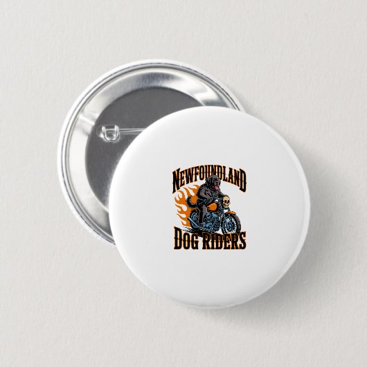 Neufundland-Hundefahrer Button (Vorne & Hinten)