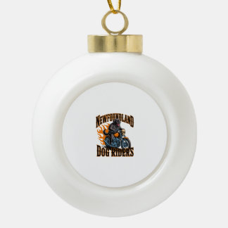 Neufundland-Hundefahrer Keramik Kugel-Ornament