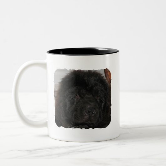 Neufundland-Hundekaffee-Tasse Zweifarbige Tasse (Links)