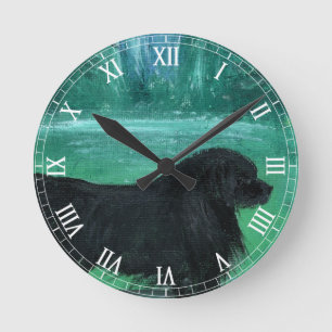 Neufundland-Hundeklassiker-Wanduhr Runde Wanduhr