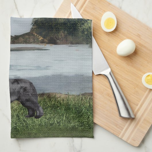 Neufundland-Hunderiver valley Geschirrtuch (Viertel Falte)