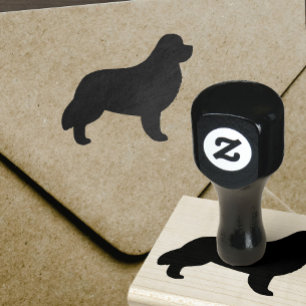 Neufundland-HundeSilhouette Gummistempel