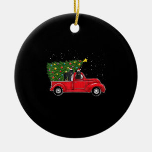 Neufundland Hundeweihe Weihnachten auf Red Car Tru Keramik Ornament
