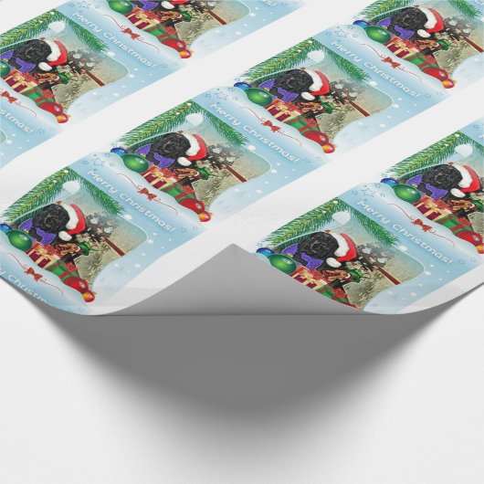 Neufundland-HundeweihnachtsPackpapier Geschenkpapier (Ecke)