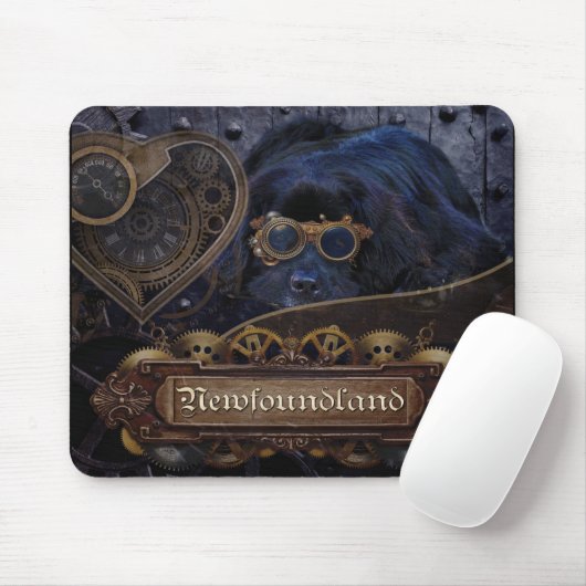 Neufundland-HundSteampunk Art! Mousepad (Mit Mouse)