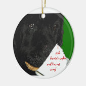 Neufundland-Hundweihnachtsverzierung Keramikornament (Links)